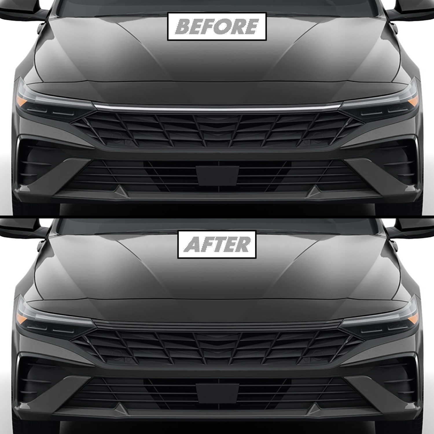 Chrome Delete Blackout Vinyl for 2024-2026 Hyundai Elantra Grill Trim