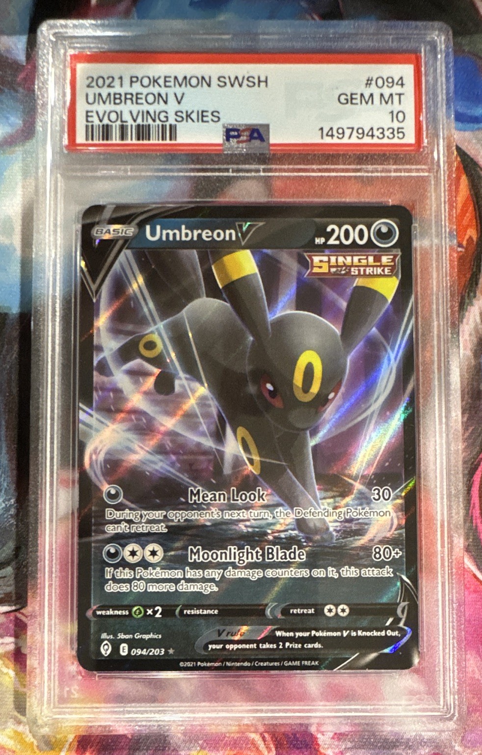 Pokémon TCG Umbreon V 094/203 Evolving Skies Ultra Rare Holo EN 2021 PSA