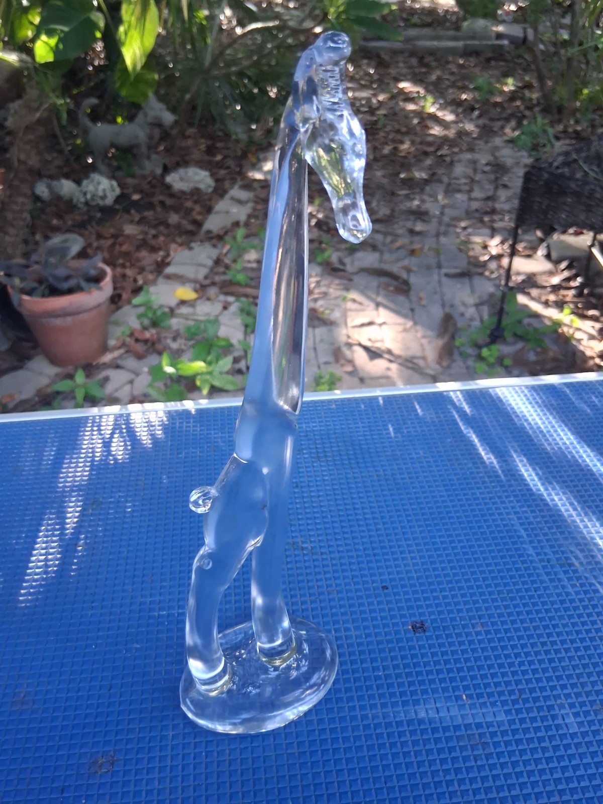 Vintage HEISEY GIRAFFE GLASS FIGURINE Turned Head