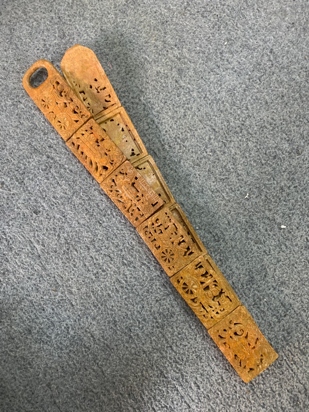 38 Inches Unique Wonderful Rare Chinese Old Jade Hand Made Belt 