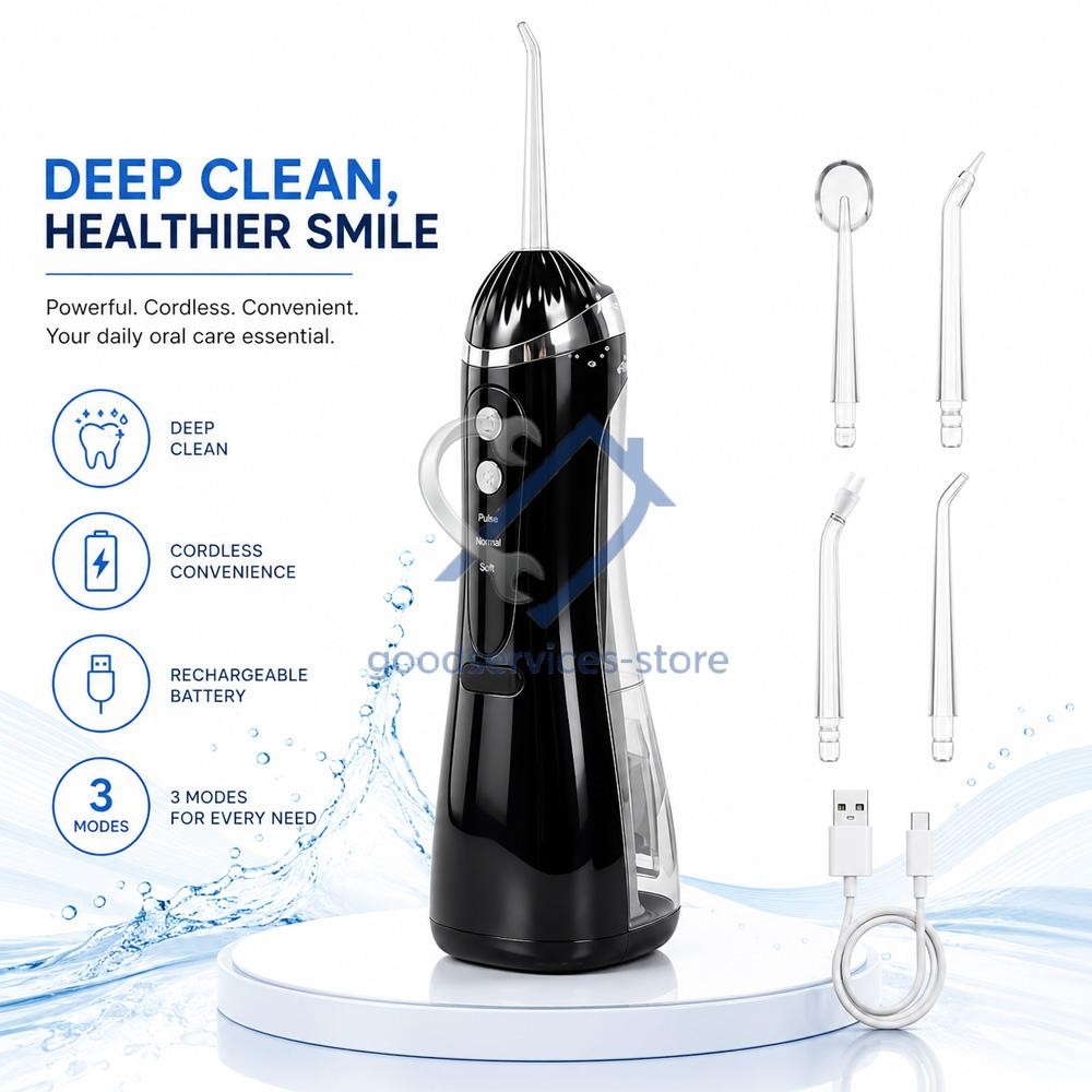 New Cordless Water Flosser Dental Oral Irrigator Travel Teeth Cleaner Floss Pick