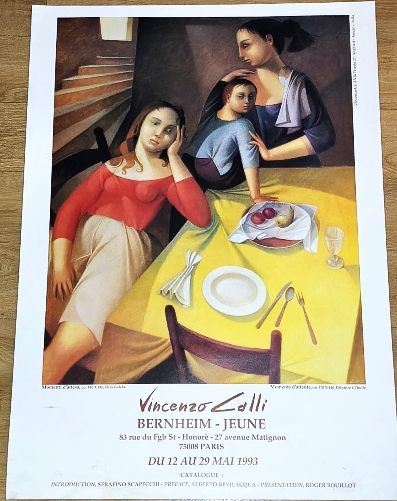 Vintage Vincenzo Calli Posters - Galerie Bernheim-Jeune Paris 1993 - 67x48 cm
