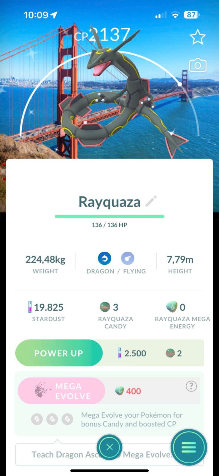 Pokémon Go✨ PTC A.C.C ✨ Shiny Rayquaza San Francisco Background Pokémon Go✨ PTC A.C.C ✨ Shiny Rayquaza San Francisco Background