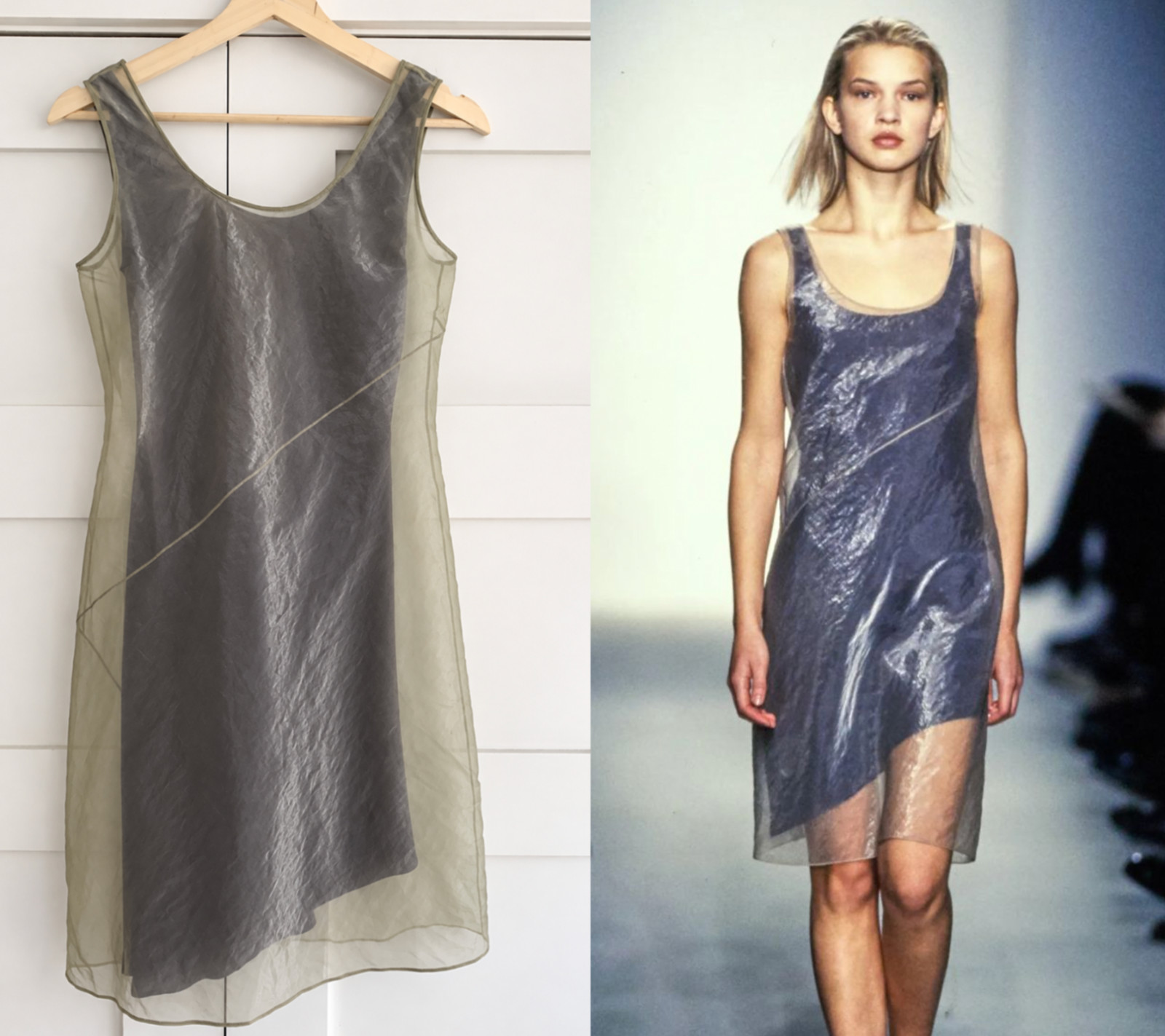 Vintage Calvin Klein Collection Slip Dress Spring 1997 Runway Size 2