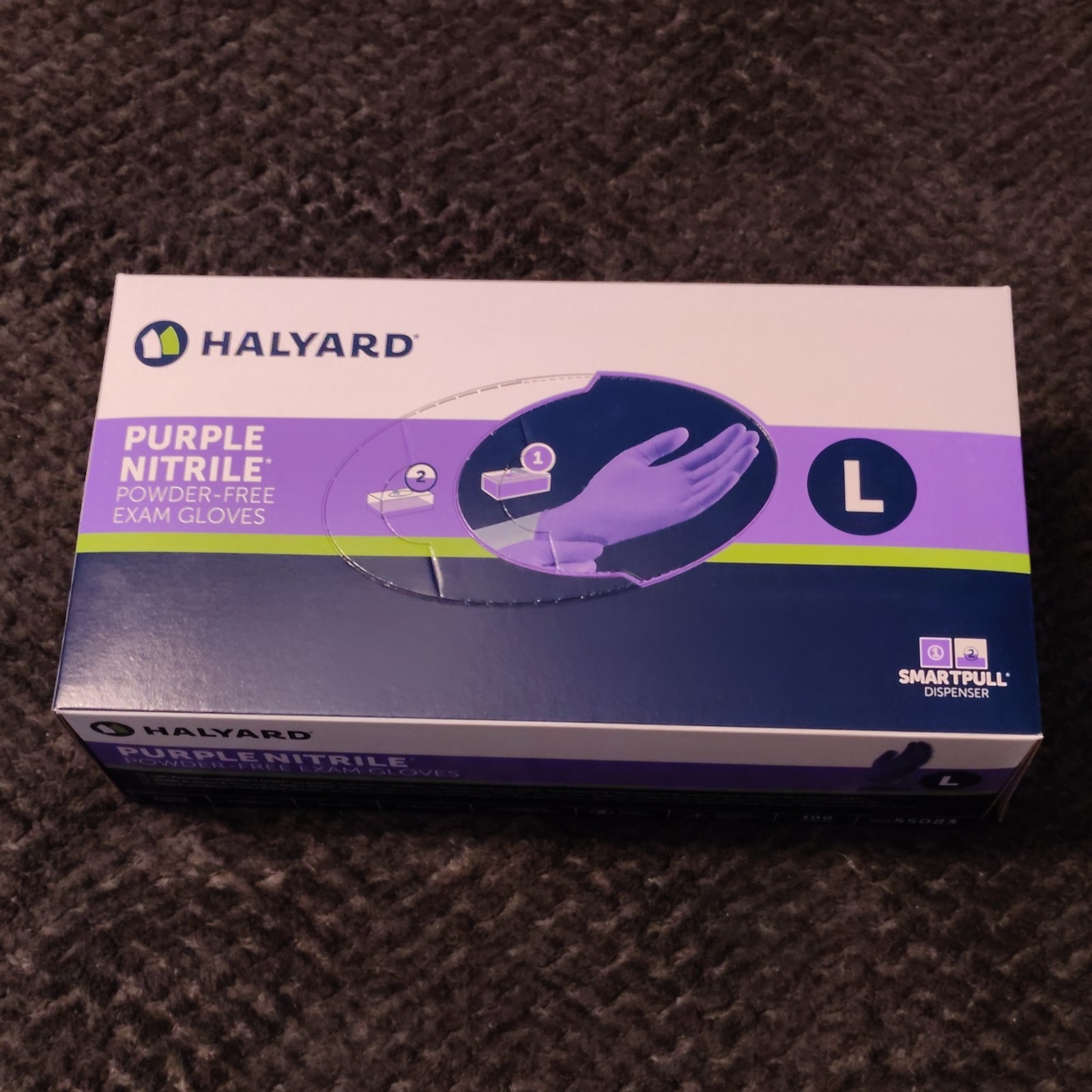 HALYARD Purple Nitrile Powder-Free Medical Exam Gloves Large 100ct Box 55083 HALYARD Purple Nitrile Powder-Free Medical Exam Gloves Large 100ct Box 55083