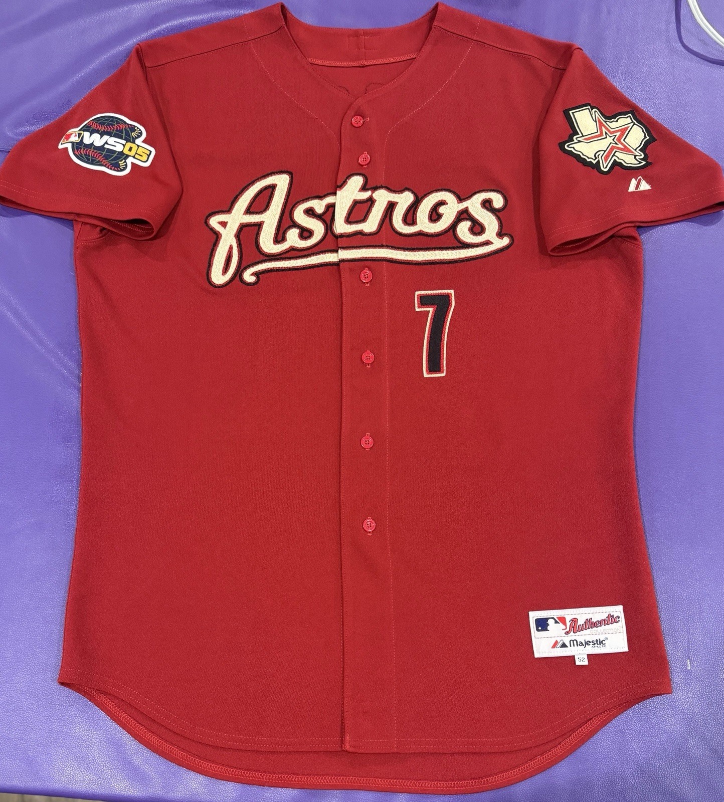 AUTHENTIC Craig Biggio #7 HOUSTON ASTROS 2005 World Series MAJESTIC Jersey 52 AUTHENTIC Craig Biggio #7 HOUSTON ASTROS 2005 World Series MAJESTIC Jersey 52