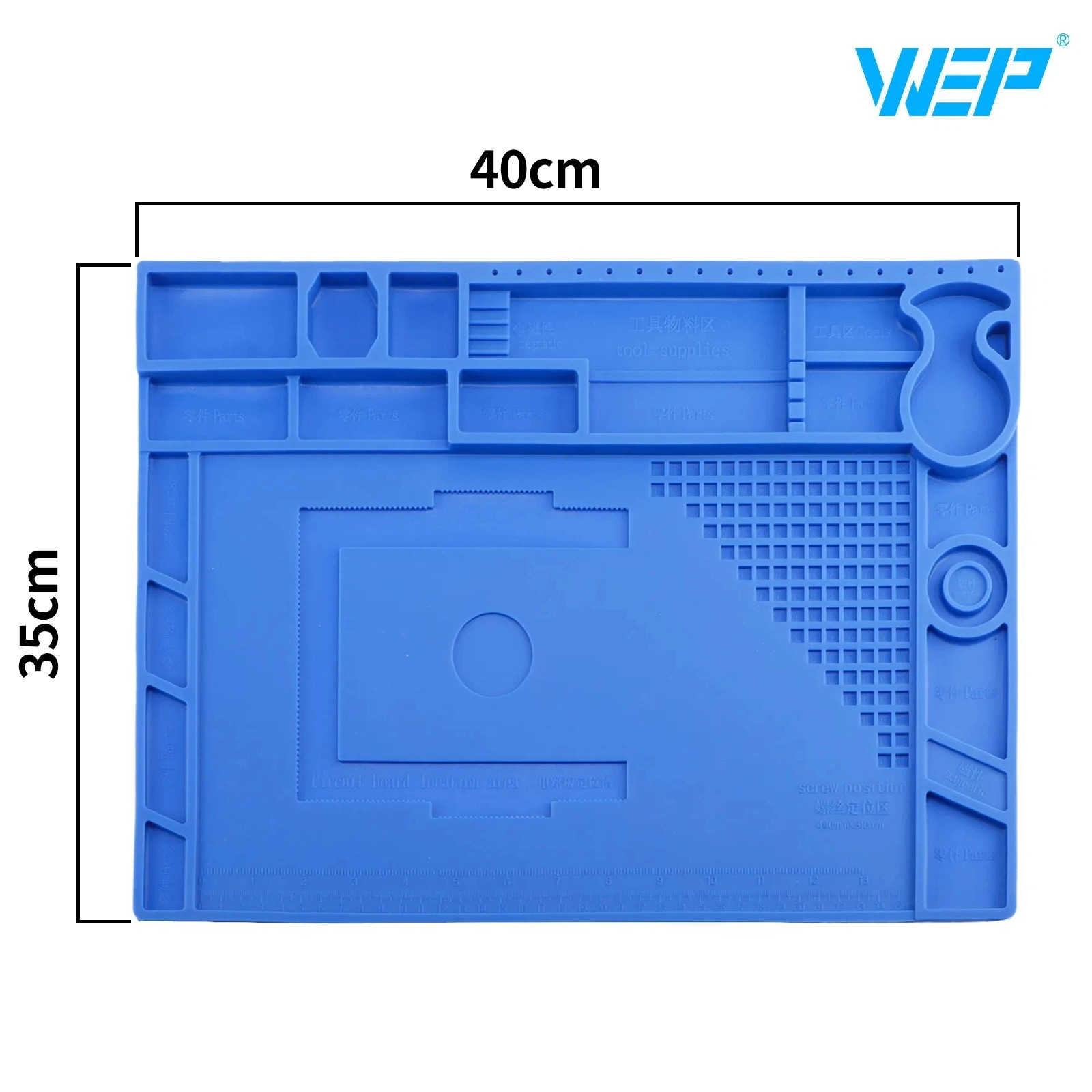 Magnetic Heat Resistant Silicone Soldering Mat 45x30cm & Soldering Iron Tips