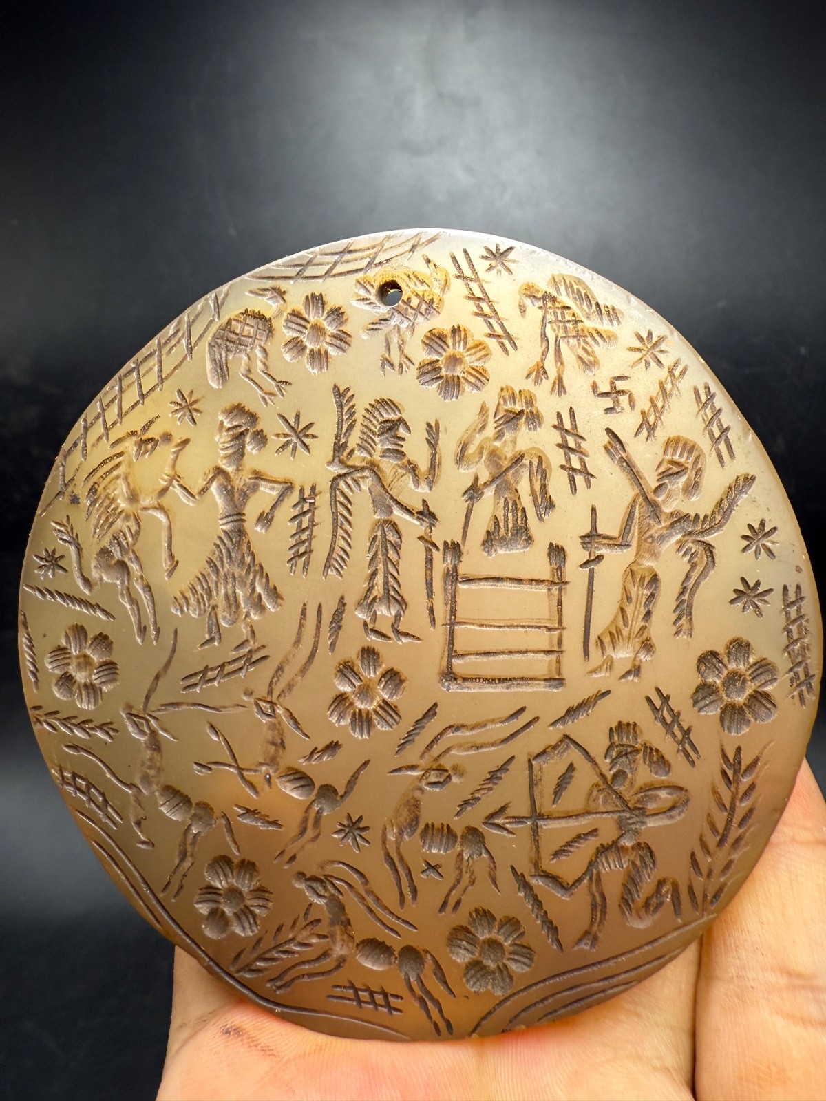 Unique old huge agate stone engraving intaglio ceremonial stone Unique old huge agate stone engraving intaglio ceremonial stone