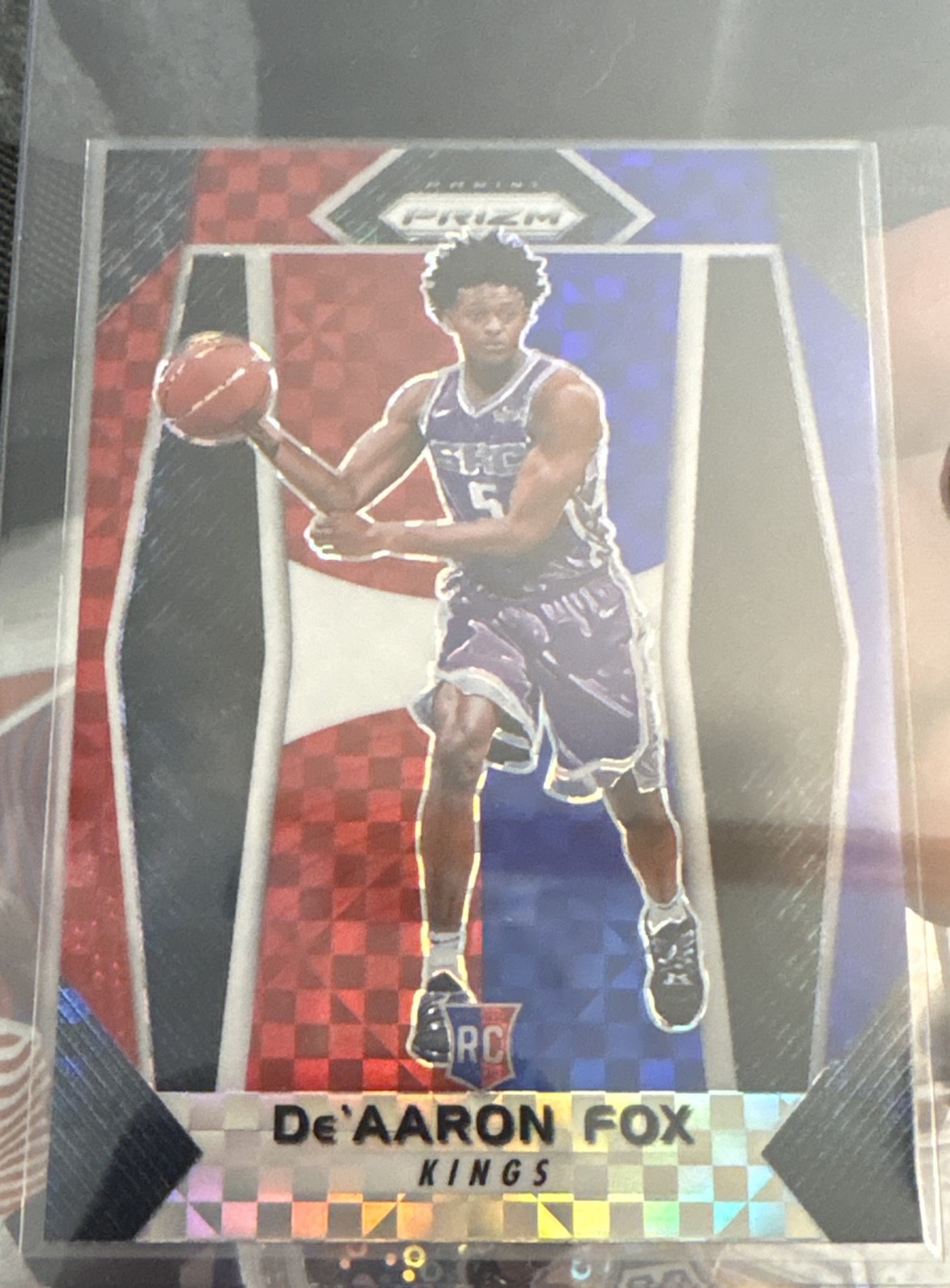 2017-18 Panini Prizm - De\'Aaron Fox #24 Red White & Blue Prizm (RC) 84