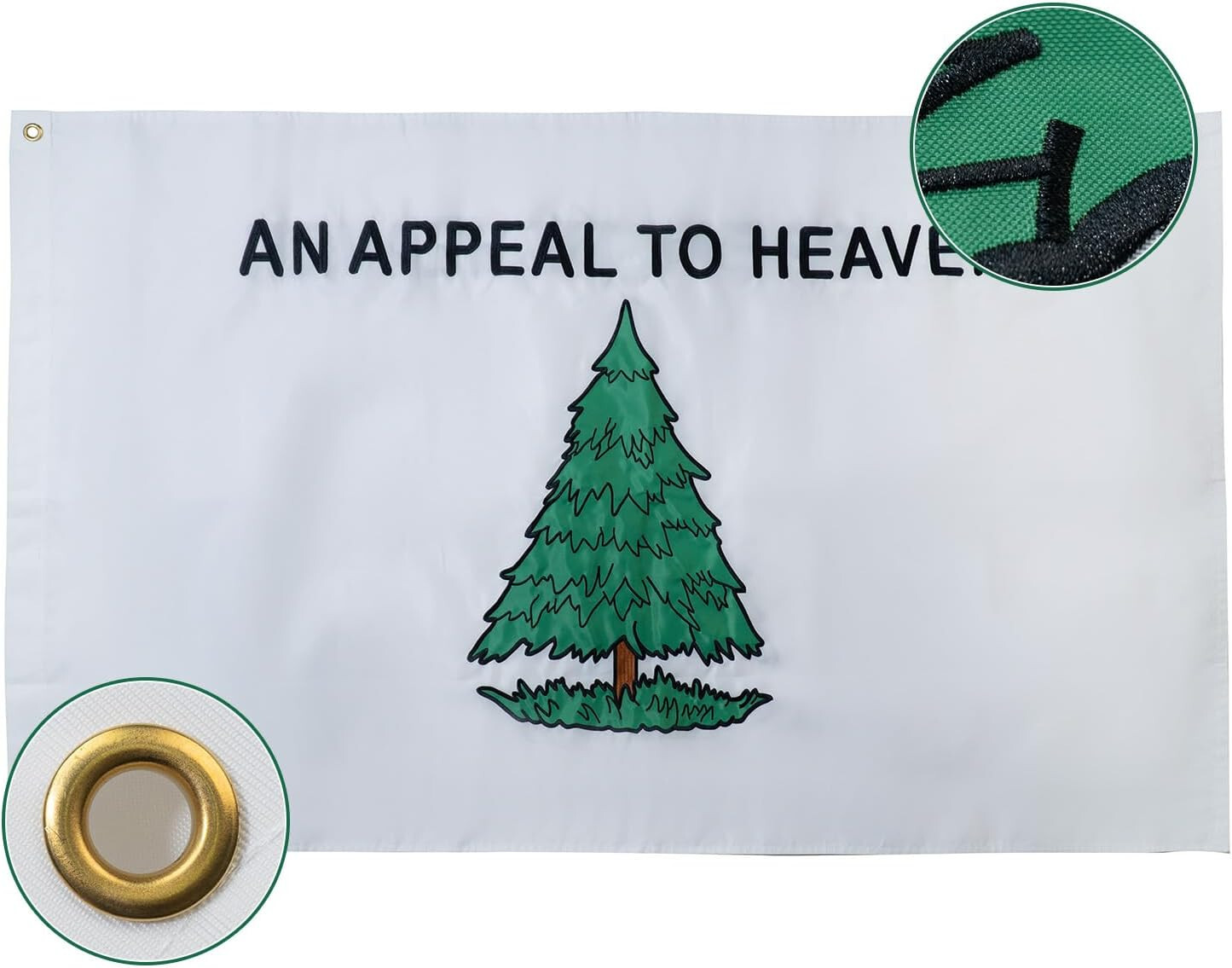 3x5 Embroidered An Appeal To Heaven (New Version) 210D Flag 3'x5' 3x5 Embroidered An Appeal To Heaven (New Version) 210D Flag 3'x5'