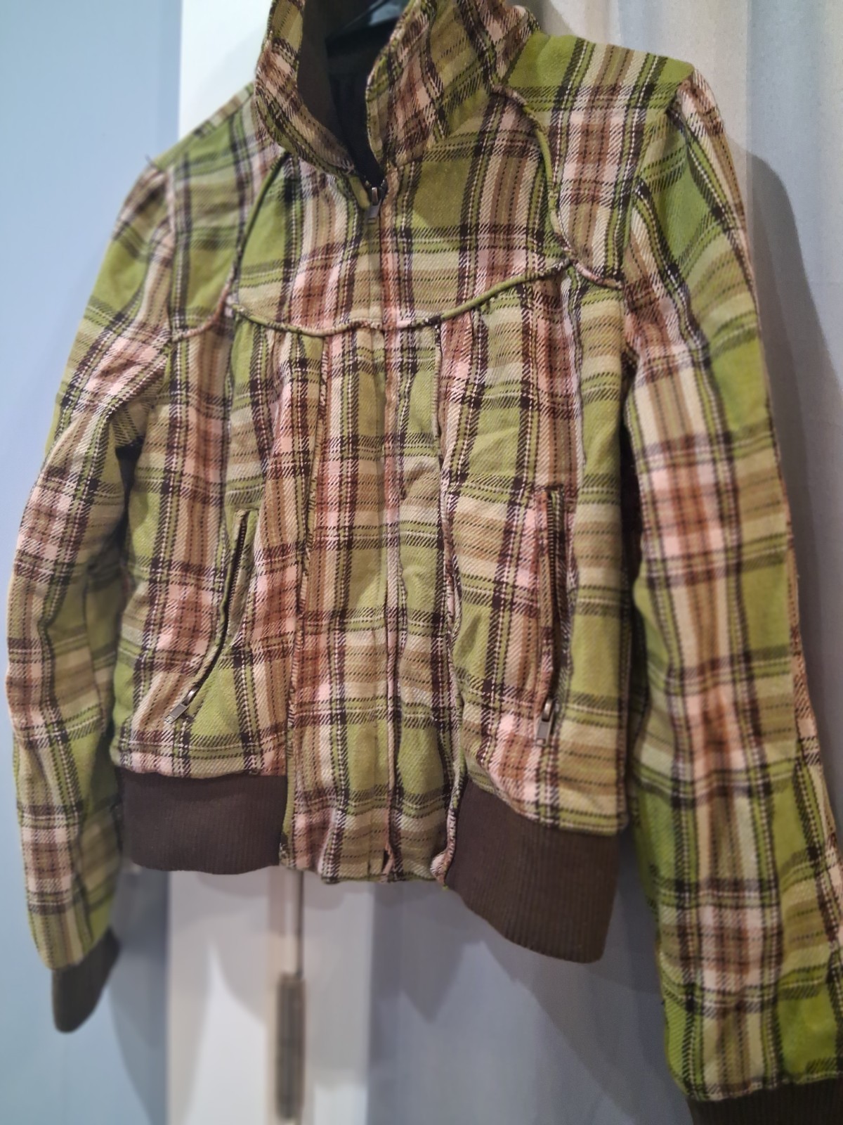 Vintage Wet Seal Zip Jacket Rare In Green Plaid Size Large 2000s Y2K Era VTG Vintage Wet Seal Zip Jacket Rare In Green Plaid Size Large 2000s Y2K Era VTG