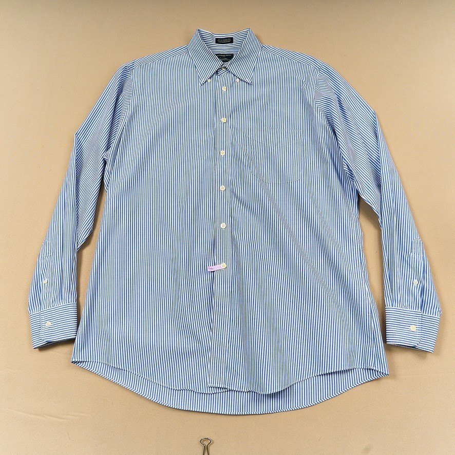 Gitman Bros Blue White Stripe Button Down Dress Shirt 16 36 Cotton 80\'s 2 Ply Gitman Bros Blue White Stripe Button Down Dress Shirt 16 36 Cotton 80\'s 2 Ply