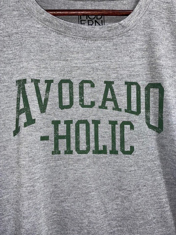 Modern Lux Avocado Holic Shirt XXL 2XL Gray Heather Graphic Tee Rayon Blend EU Modern Lux Avocado Holic Shirt XXL 2XL Gray Heather Graphic Tee Rayon Blend EU