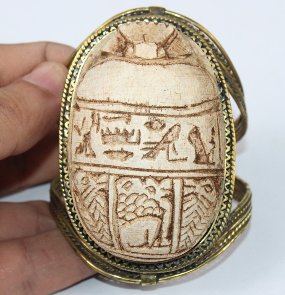 Ancient Egyptian Pharaonic For Bracelet Scarab Amulet With Protect Symboles Ancient Egyptian Pharaonic For Bracelet Scarab Amulet With Protect Symboles