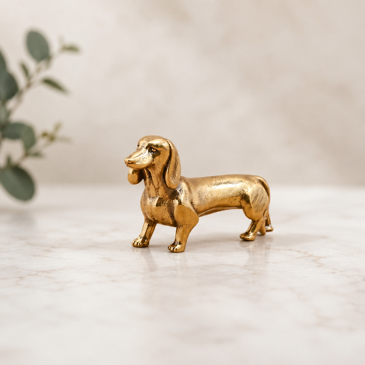 Mini Vintage Brass Dachshund Statue Ornament Animal Collectible Desk Decor Mini Vintage Brass Dachshund Statue Ornament Animal Collectible Desk Decor