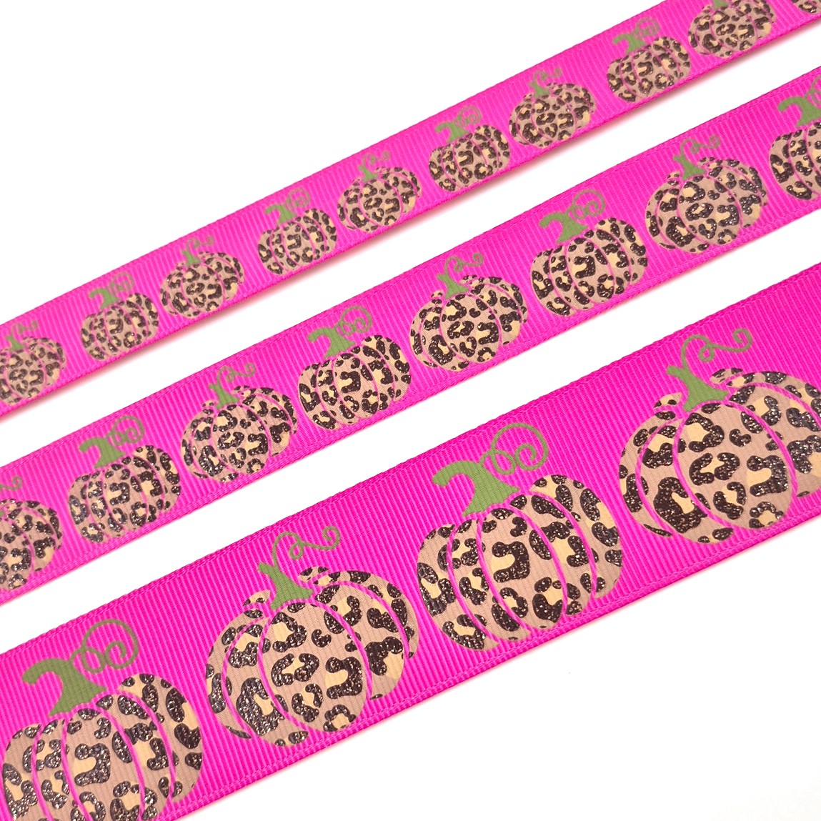 Leopard Pumpkins Garden Rose Grosgrain Ribbon