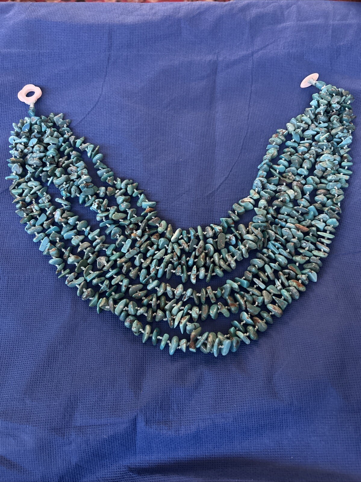 Turquoise Eight Strand necklace 19 inches Fabulous Piece Turquoise Eight Strand necklace 19 inches Fabulous Piece