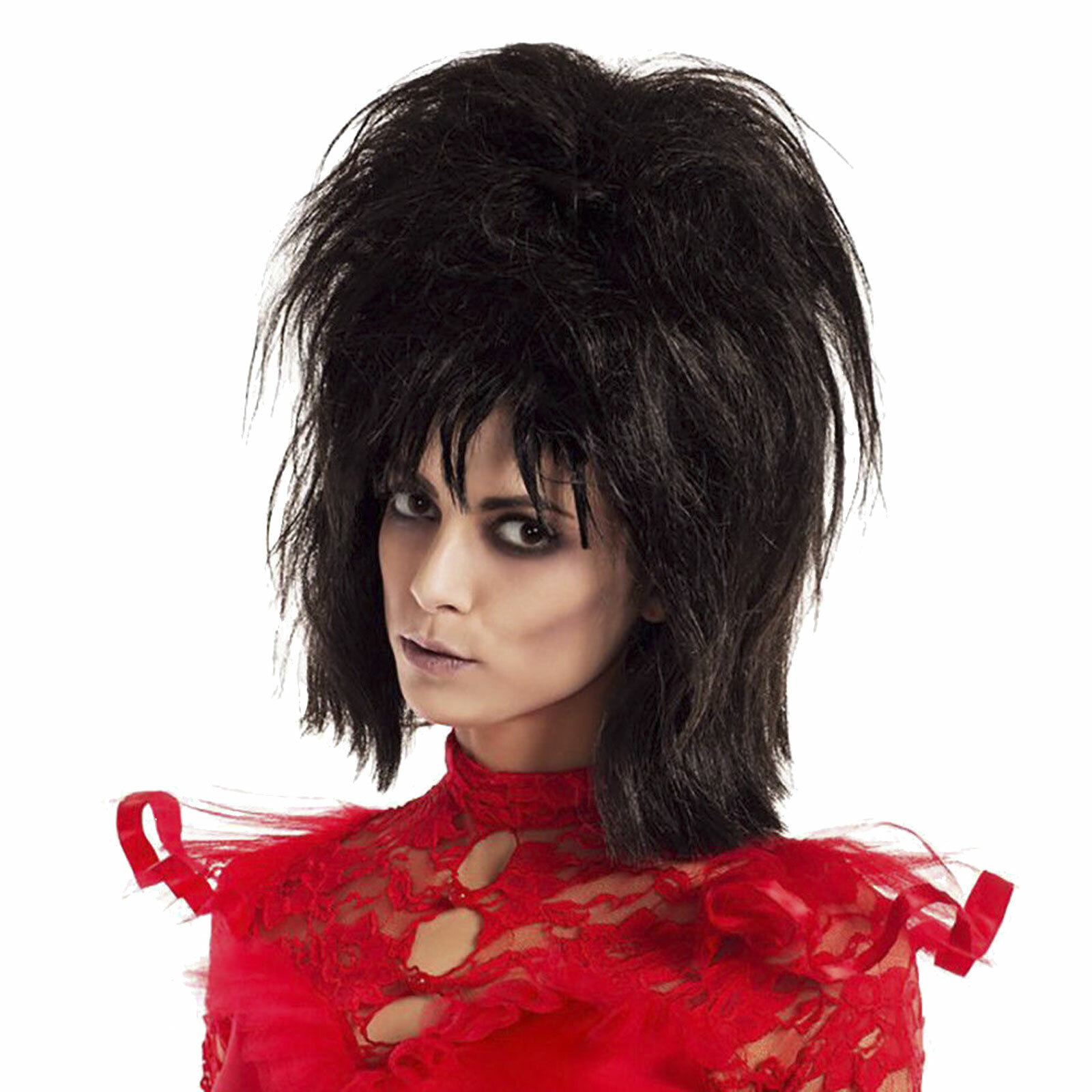 Adult Women's Beetlejuice Lydia Deetz Style Gothic Bride Halloween Costume Wig Adult Women's Beetlejuice Lydia Deetz Style Gothic Bride Halloween Costume Wig