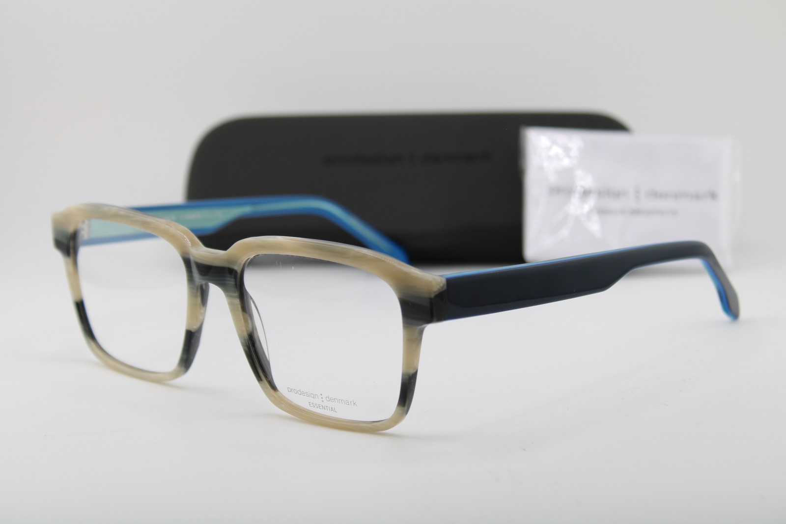 NEW PRODESIGN DENMARK GRANDD 3 C.5633 IVORY HORN BLUE AUTHENTIC EYEGLASSES 60-19 NEW PRODESIGN DENMARK GRANDD 3 C.5633 IVORY HORN BLUE AUTHENTIC EYEGLASSES 60-19