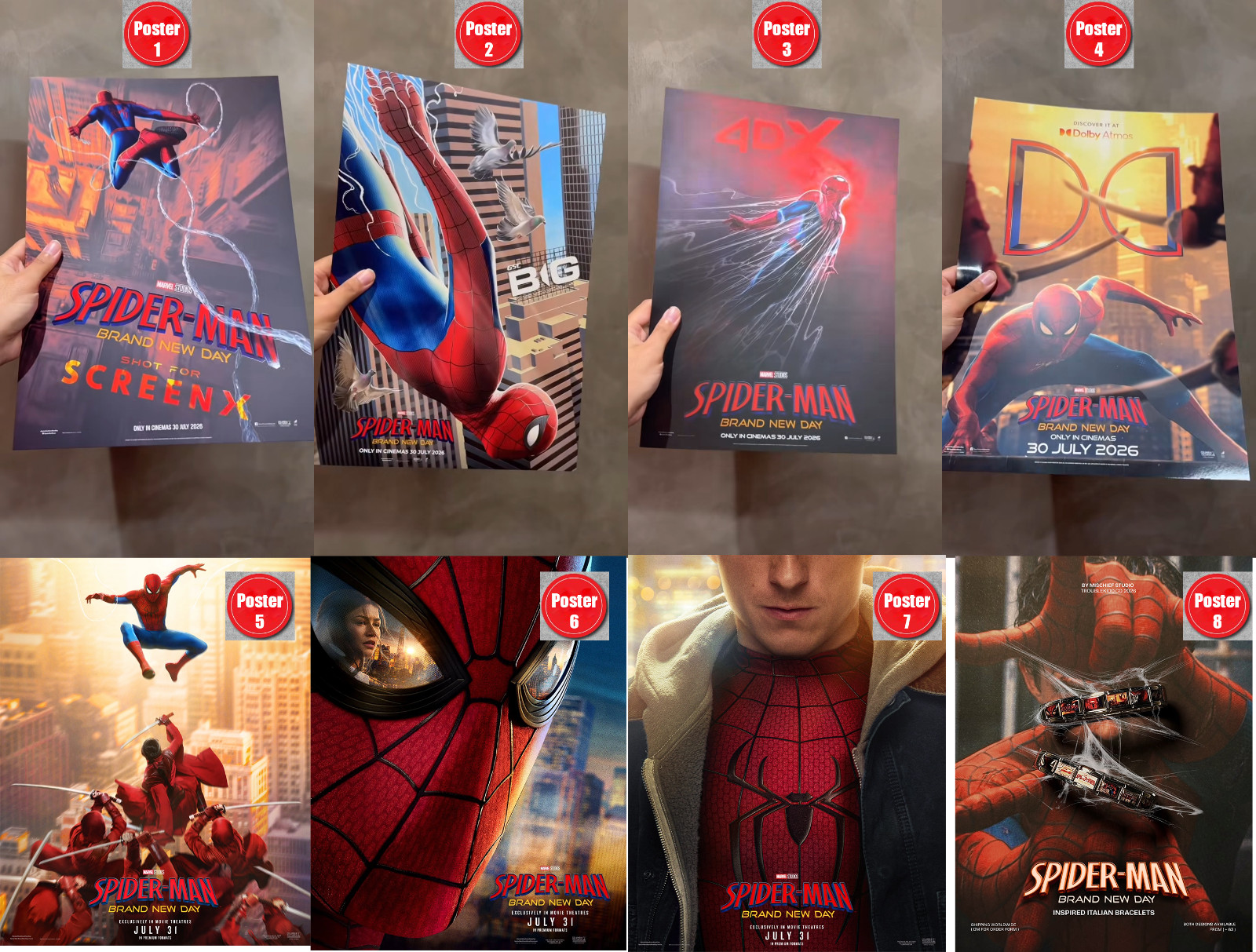 Spider-Man Brand New Day 2026 Movie Promo Poster Set