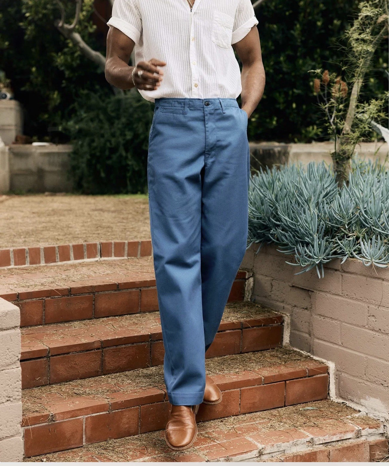 Imogene & Willie Loose Fit Chino Pants-33- Oceanside in Postman Blue 