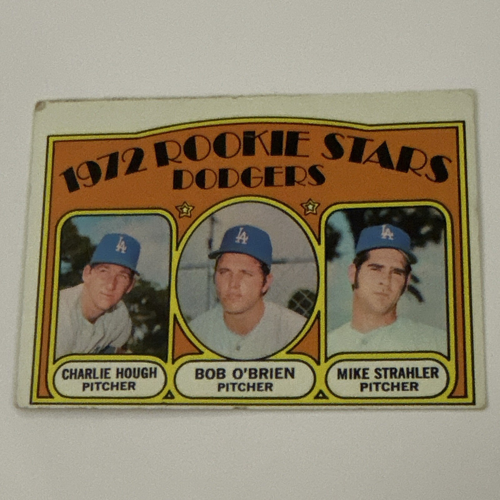 Topps 1972 Rookie Stars Dodgers #198 Charlie Hough Bob O\'Brien Mike Strahler Topps 1972 Rookie Stars Dodgers #198 Charlie Hough Bob O\'Brien Mike Strahler