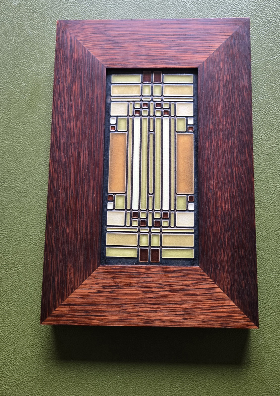 Motawi Tileworks Frank Lloyd Wright Skylight 4″×8″ Decorative Tile with Frame