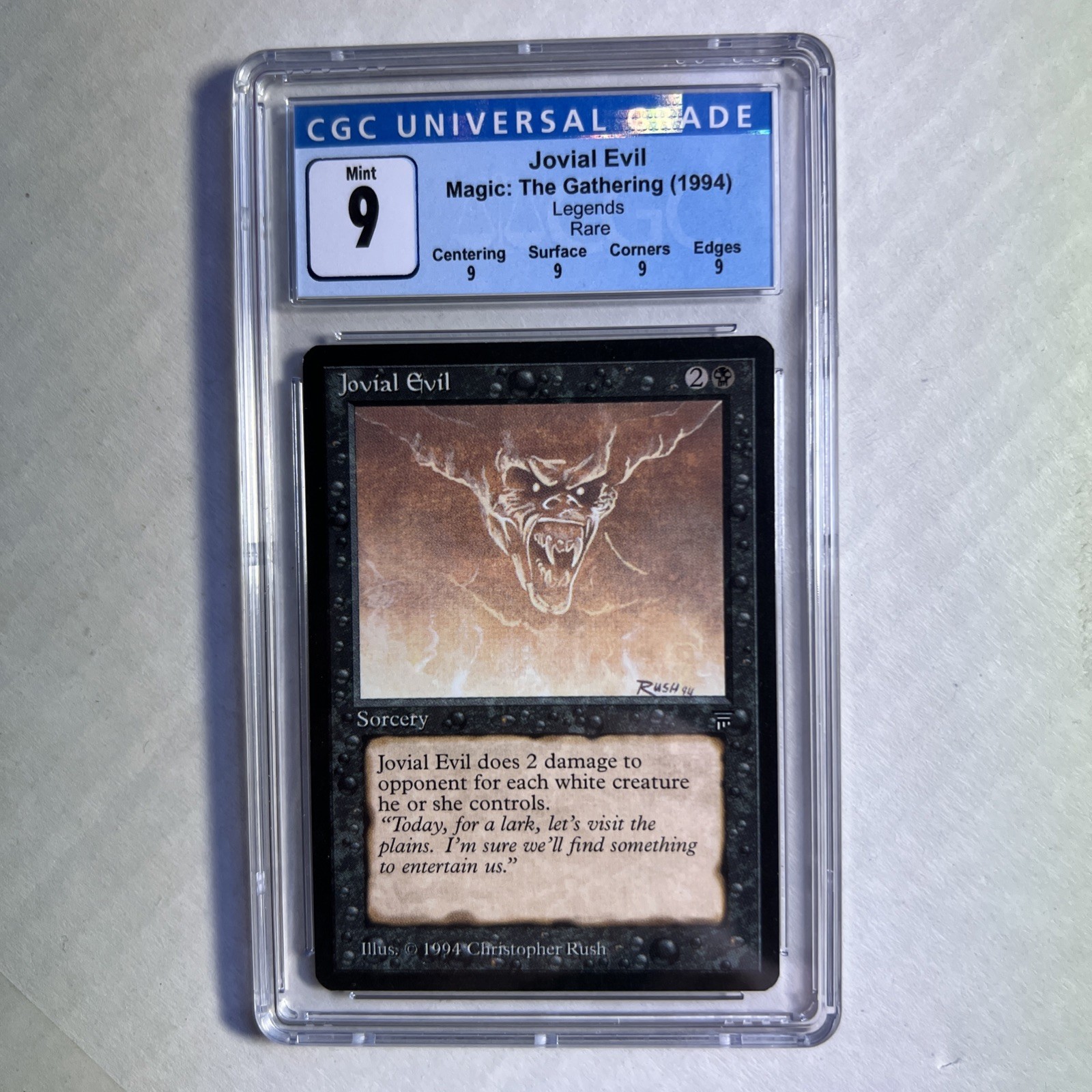 MTG Legends Jovial Evil CGC 9 Quad  MINT (all subs are MINT) 1994