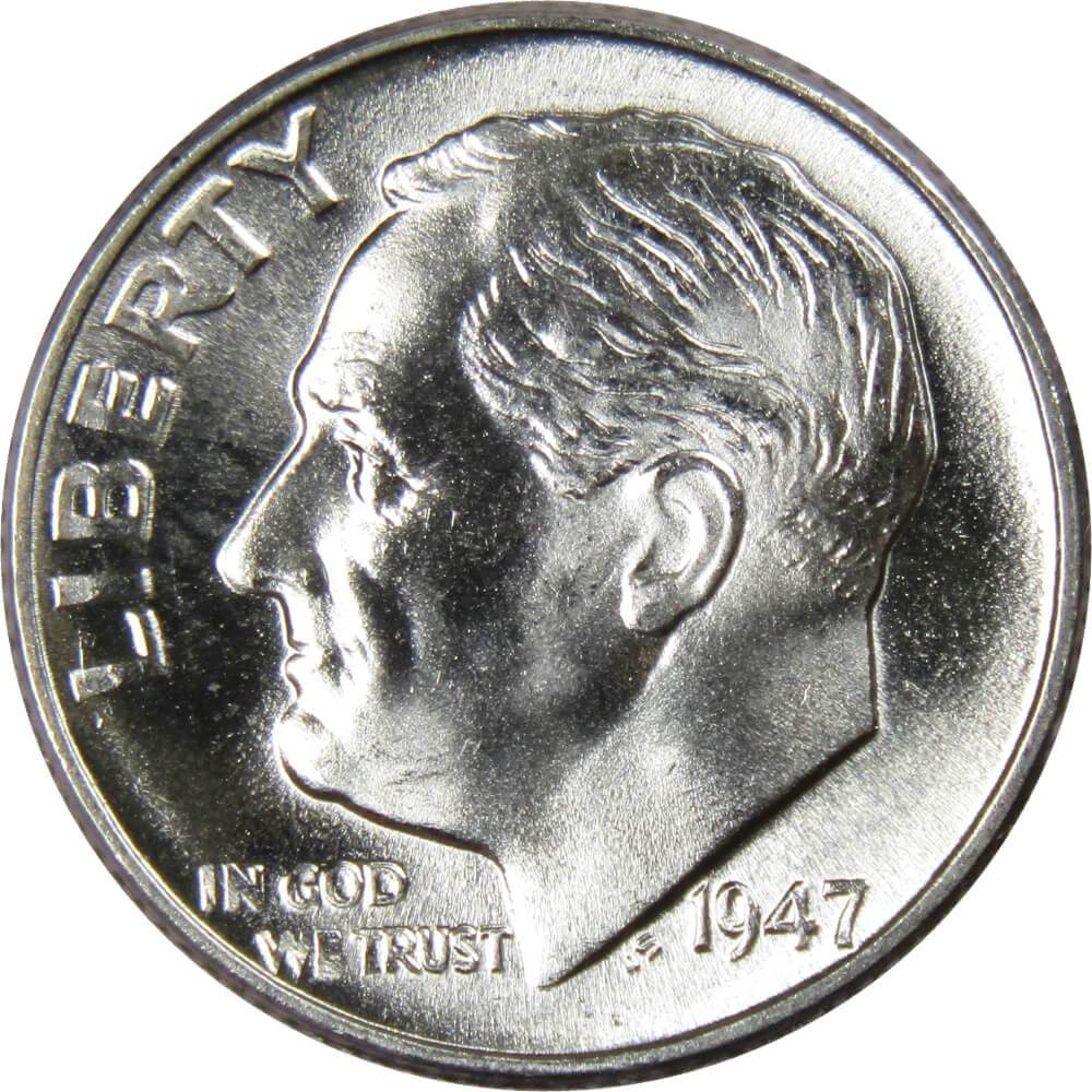 1947 Roosevelt Silver Dime Uncirculated Mint State 10c Coin
