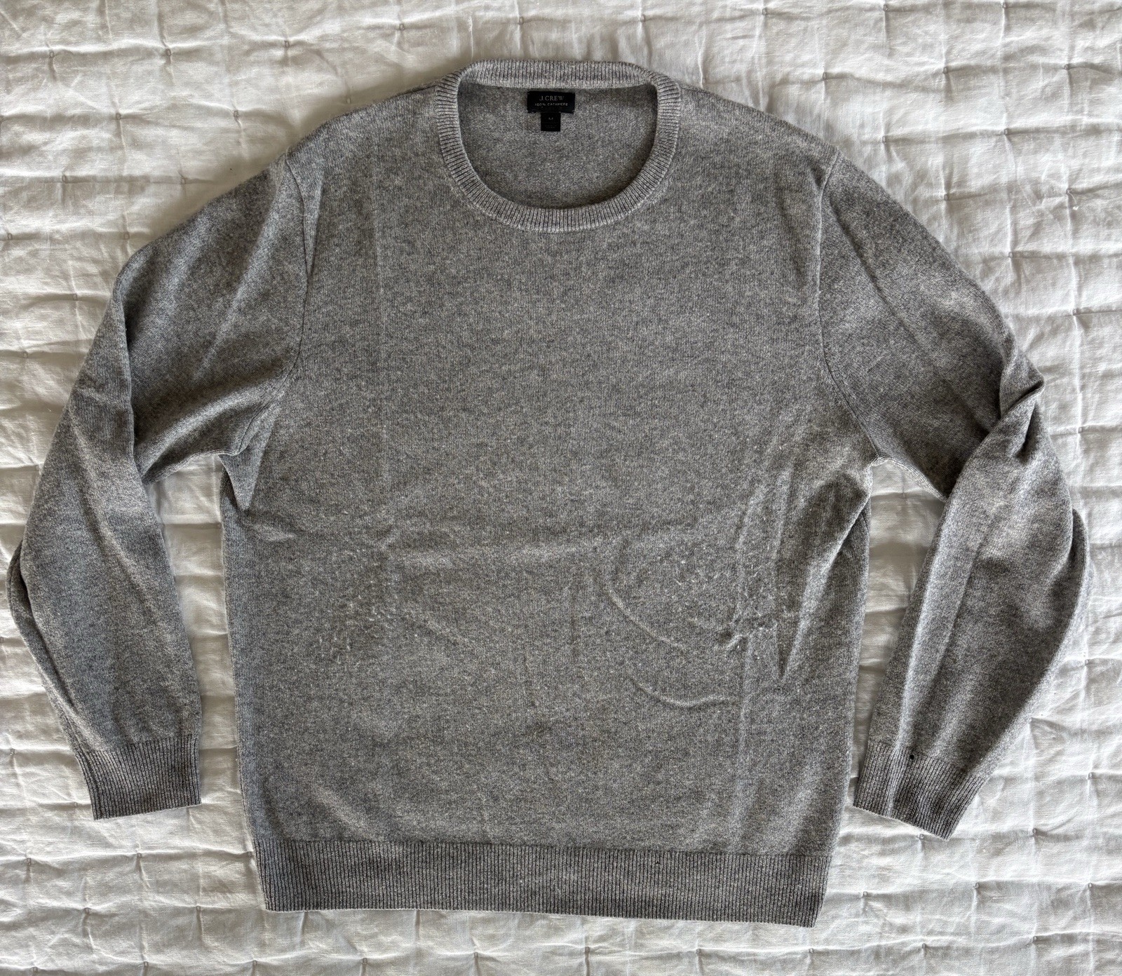 J.CREW Men\'s Pullover Sweater 100% Cashmere Grey Size m J.CREW Men\'s Pullover Sweater 100% Cashmere Grey Size m