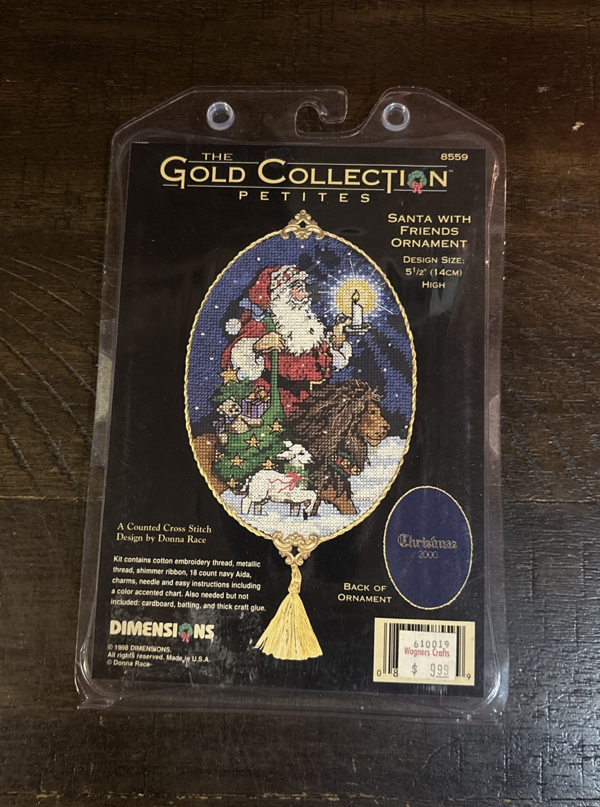 Vintage DIMENSIONS Gold Collection Petites Santa With Friends Ornament Kit 8559 Vintage DIMENSIONS Gold Collection Petites Santa With Friends Ornament Kit 8559