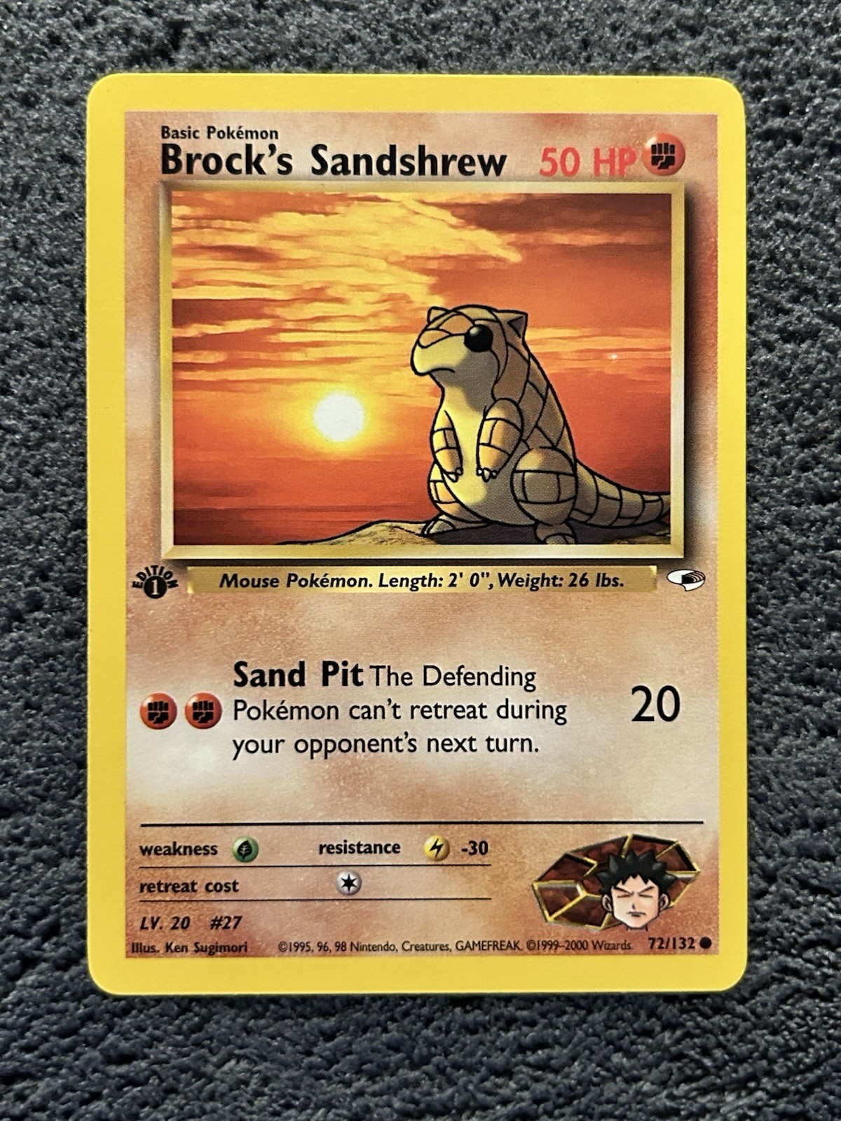Brock\'s Sandshrew 72/132 Gym Heroes - 1st Edition Brock\'s Sandshrew 72/132 Gym Heroes - 1st Edition