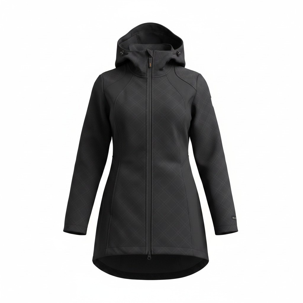 Kerrits Womens Black Bit Print Softshell Equestrian Riding Jacket Hooded Small