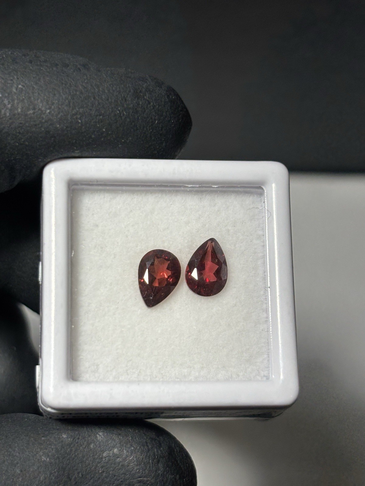 1.64ct Natural Rhodolite Garnet Pear Cut Matching Pair Red Transparent 7x5mm