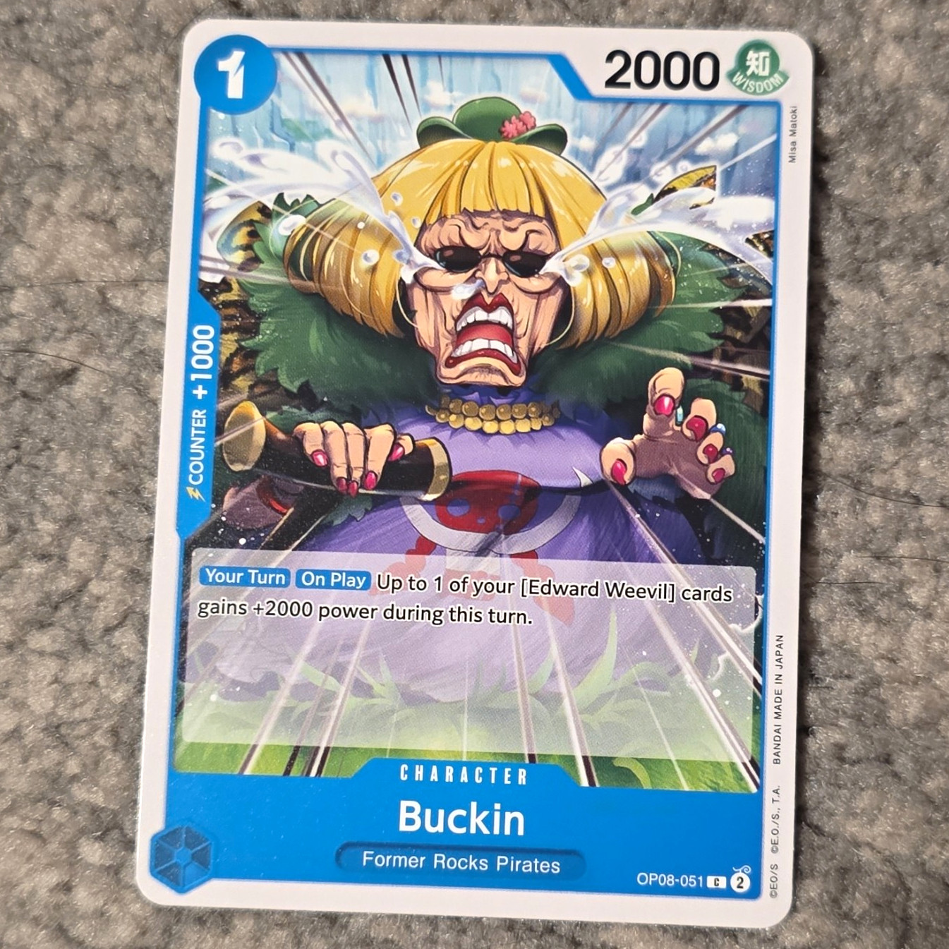 Bandai One Piece Buckin OP08-051 Character Card English 2000 Power Cost 1