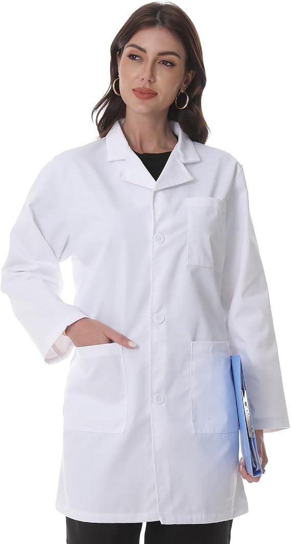 Women\'s Cotton Blend Professional Lab Coat, 3 Pockets, X-Small to X-Large Women\'s Cotton Blend Professional Lab Coat, 3 Pockets, X-Small to X-Large