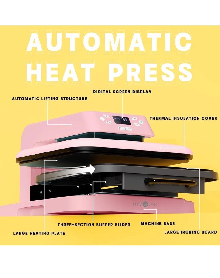 HTVRONT Auto Heat Press NEW Machine T-Shirts/Heat Press 15x15 with Auto Release