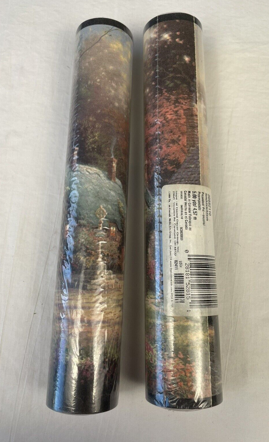 Vtg THOMAS KINKADE 2 Rolls Cobblestone Lane Imperial Wallpaper Border #30882110 Vtg THOMAS KINKADE 2 Rolls Cobblestone Lane Imperial Wallpaper Border #30882110