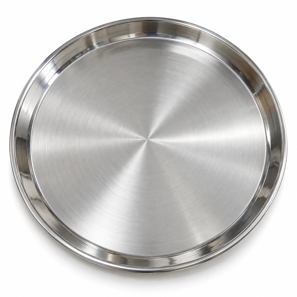 Stainless Steel Round Food Serving Tray Home Kitchen Hotel & Restaurant (45cm)