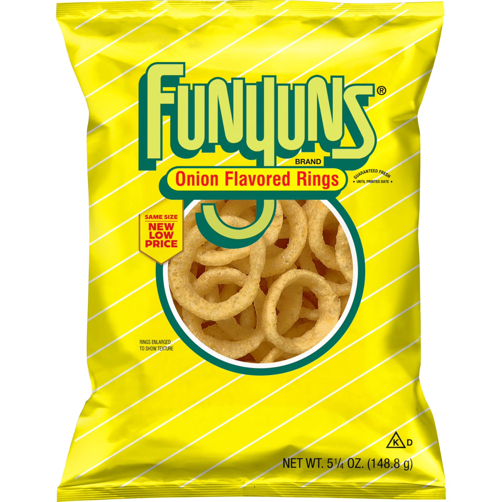 Funyuns Onion Flavored Rings Snacks, 5.25 oz Bag. Funyuns Onion Flavored Rings Snacks, 5.25 oz Bag.