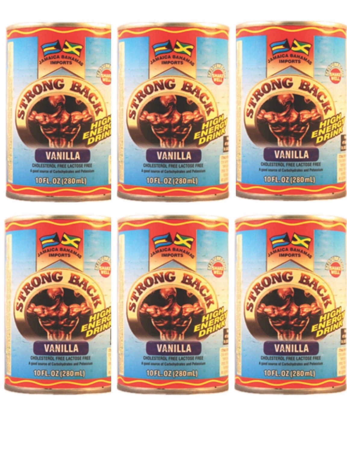 Jamaican Strong Back Instant Drink Vanilla 10 oz- 6 Pk Energy & Vitality Booster Jamaican Strong Back Instant Drink Vanilla 10 oz- 6 Pk Energy & Vitality Booster
