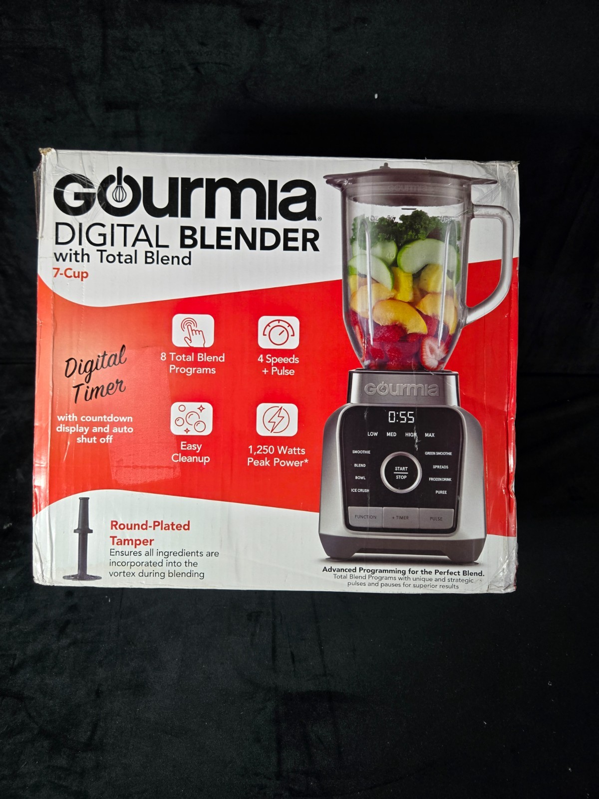 Gourmia GPB3125 7-Cup Digital Blender 1250W 8 Programs Glass Jar Gourmia GPB3125 7-Cup Digital Blender 1250W 8 Programs Glass Jar