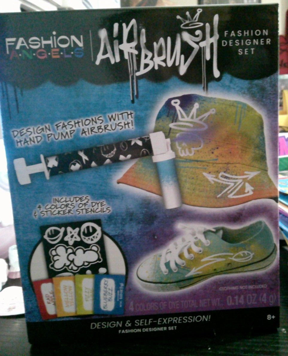 NEW fashion angels AIR BRUSH fashion designer set stickers stencils design NEW fashion angels AIR BRUSH fashion designer set stickers stencils design