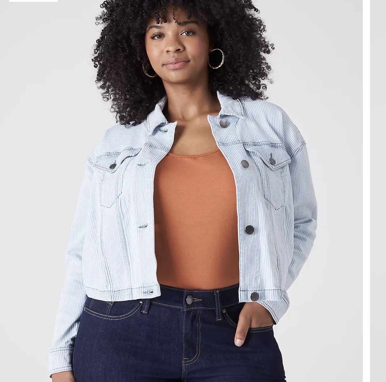 NWT Lane Bryant Cropped Denim Striped Long Sleeve Women Size 16 NWT Lane Bryant Cropped Denim Striped Long Sleeve Women Size 16