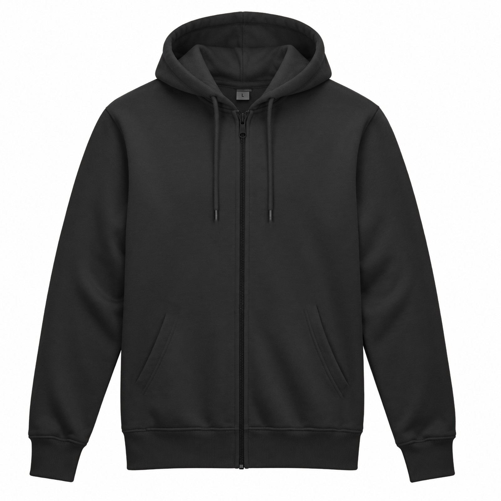 Men\'s Fleece Lined Full Zip Up Hoodie Cotton Blend Drawstring Ribbed Cuffs M-3XL Men\'s Fleece Lined Full Zip Up Hoodie Cotton Blend Drawstring Ribbed Cuffs M-3XL