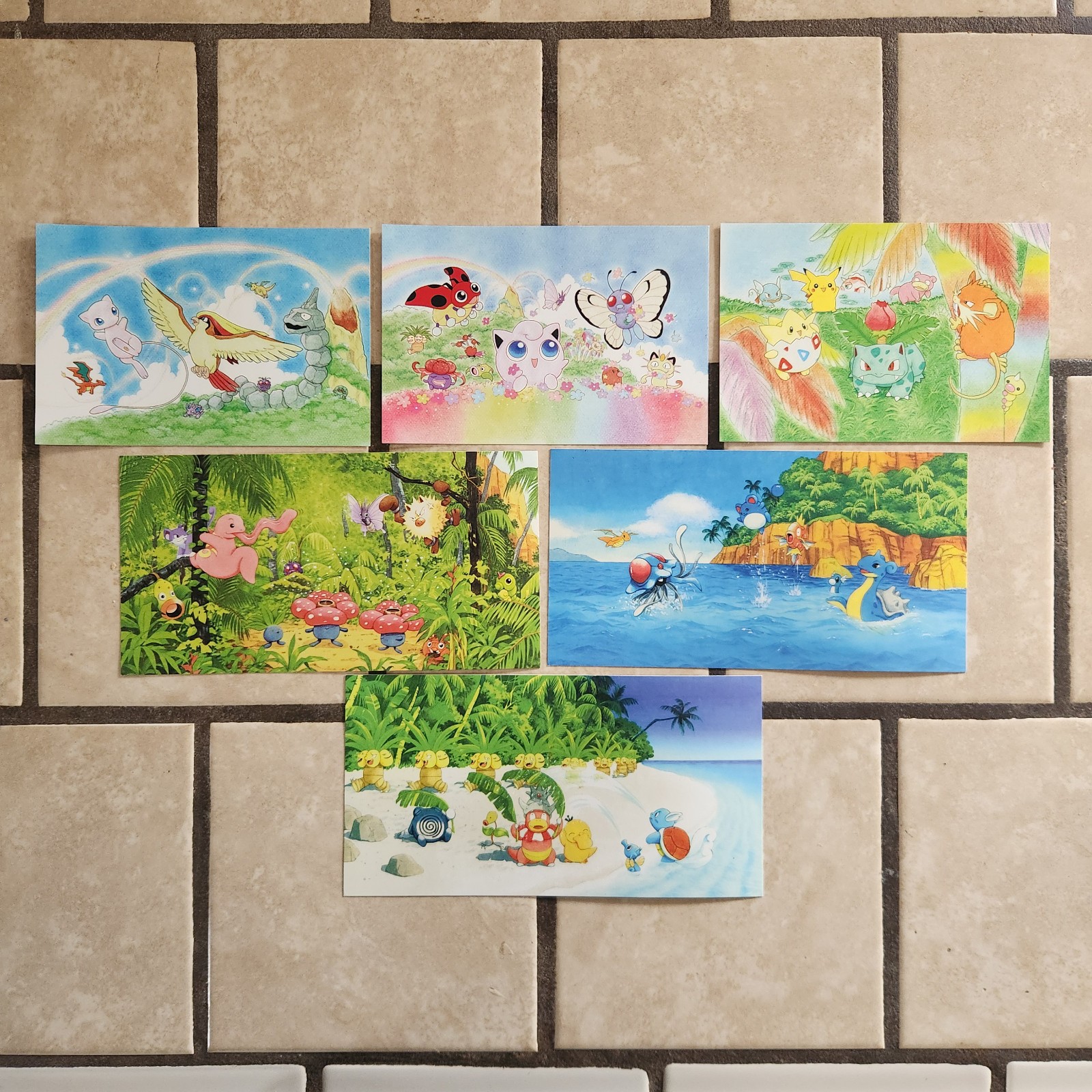 Pokémon Southern Islands Complete Set 6 Postcards 2001 WOTC English Vintage Pokémon Southern Islands Complete Set 6 Postcards 2001 WOTC English Vintage