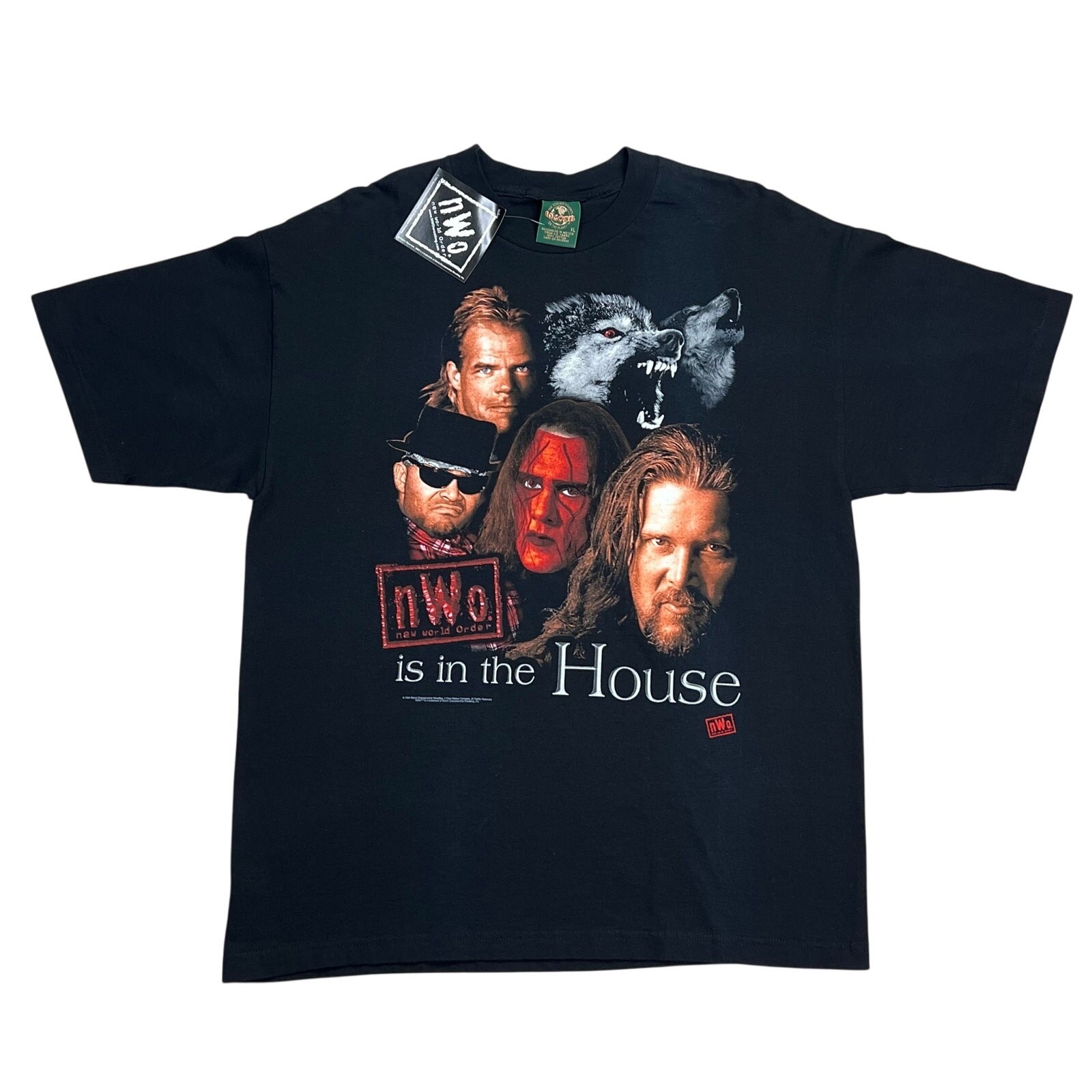 NWT Vintage 1998 WCW NWO Wolfpac Is In The House Wrestling Tee Size XL 23.5\ NWT Vintage 1998 WCW NWO Wolfpac Is In The House Wrestling Tee Size XL 23.5\
