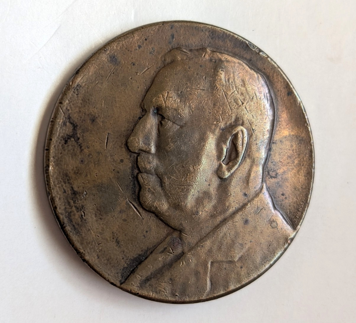 Vtg 1924 Frank Billings of Rush Medical College, Bronze Medallion Medal Sculpted