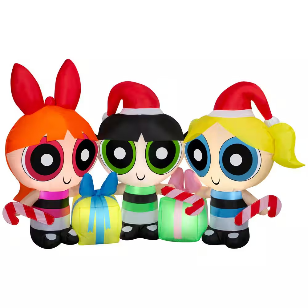 3.8 Ft. Tall 6 Ft. Wide ELT Stylized Powerpuff Girls Scene Christmas Inflatable