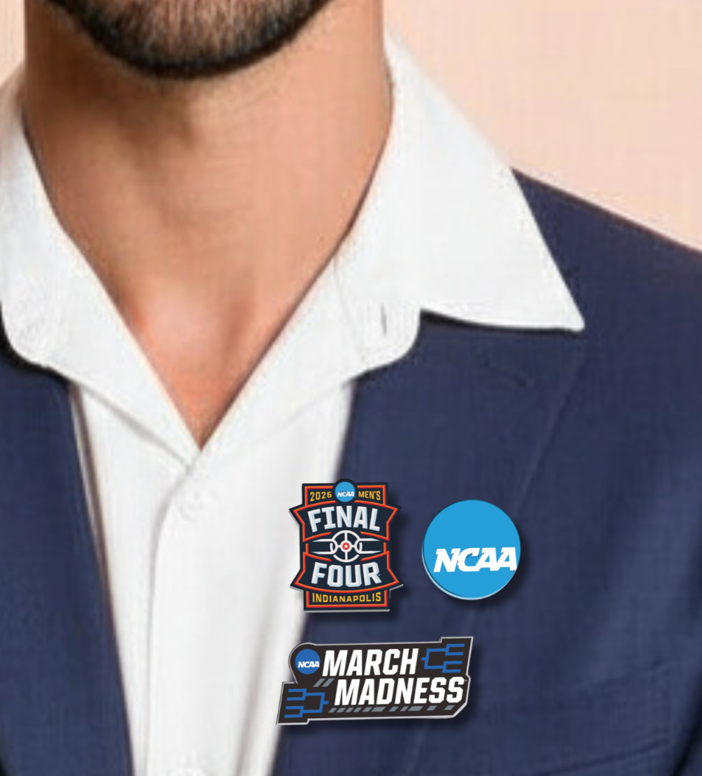 3-set acrylic brooch pin NCAA Blue logo March Madness 2026 Final Four Basketball 3-set acrylic brooch pin NCAA Blue logo March Madness 2026 Final Four Basketball